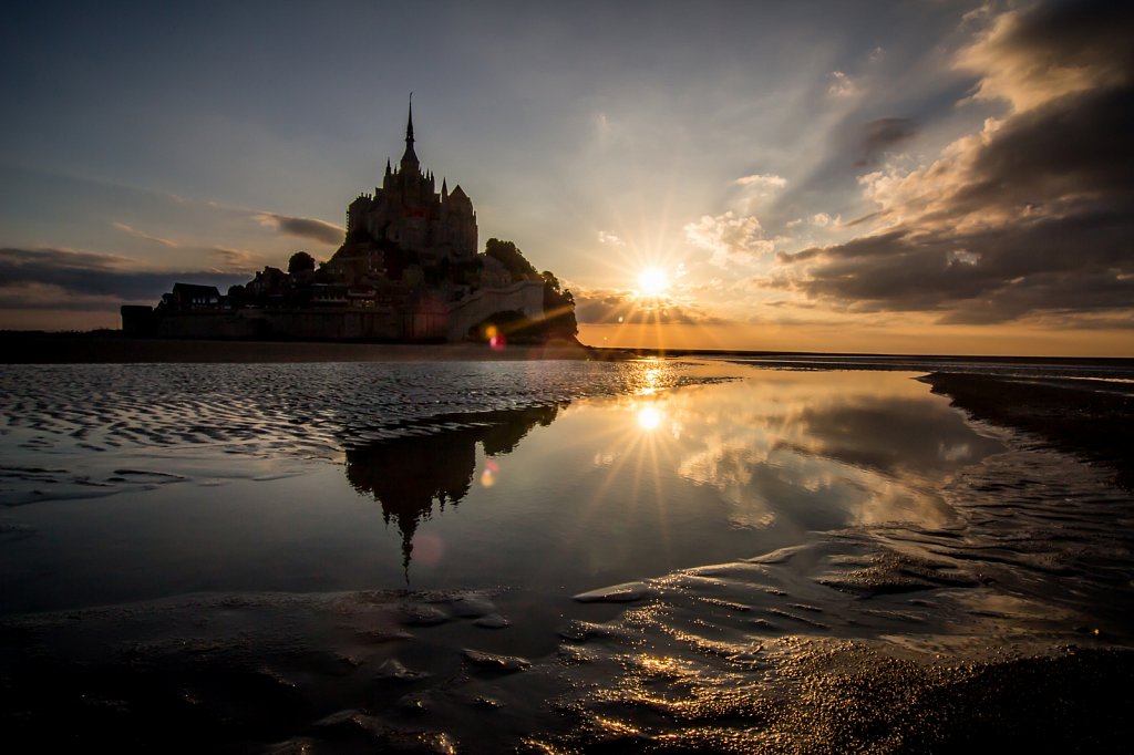 Sonnenuntergang am Mont Saint Michel